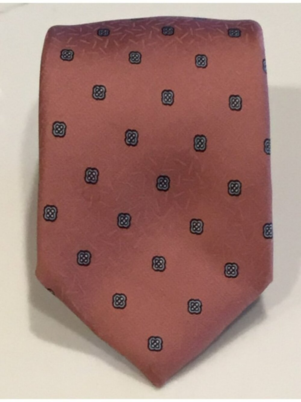 Luxury Paco Rabanne Vintage Pink & Blue Geometric Silk Tie Made in Italy